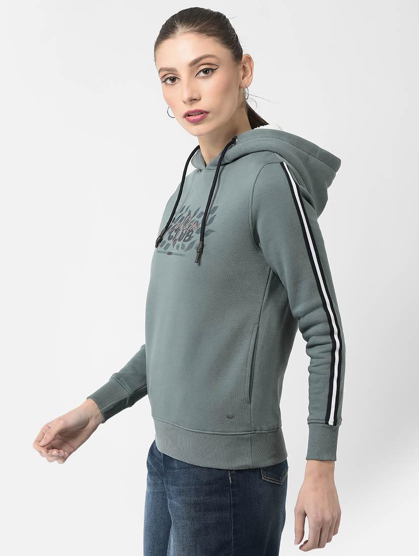 women grey cotton blend regular sweatshirt - 20298758 - Standard Image - 1