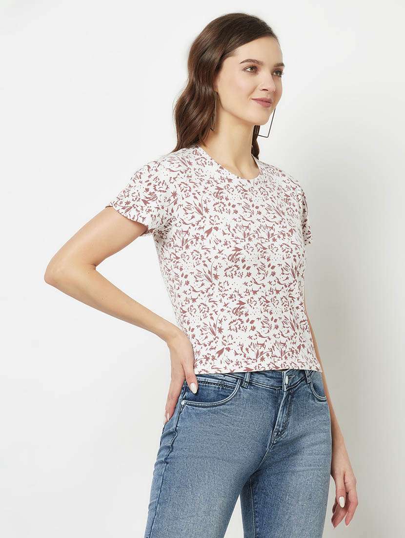 white floral regular t-shirt - 20298803 -  Standard Image - 1