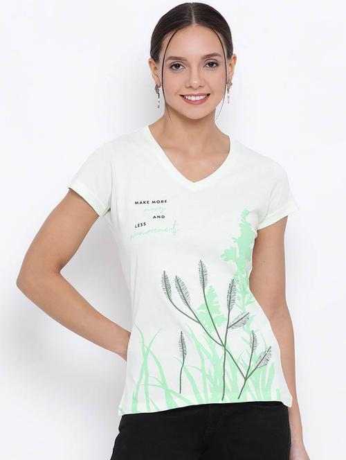 white printed regular t-shirt - 20298833 -  Standard Image - 0