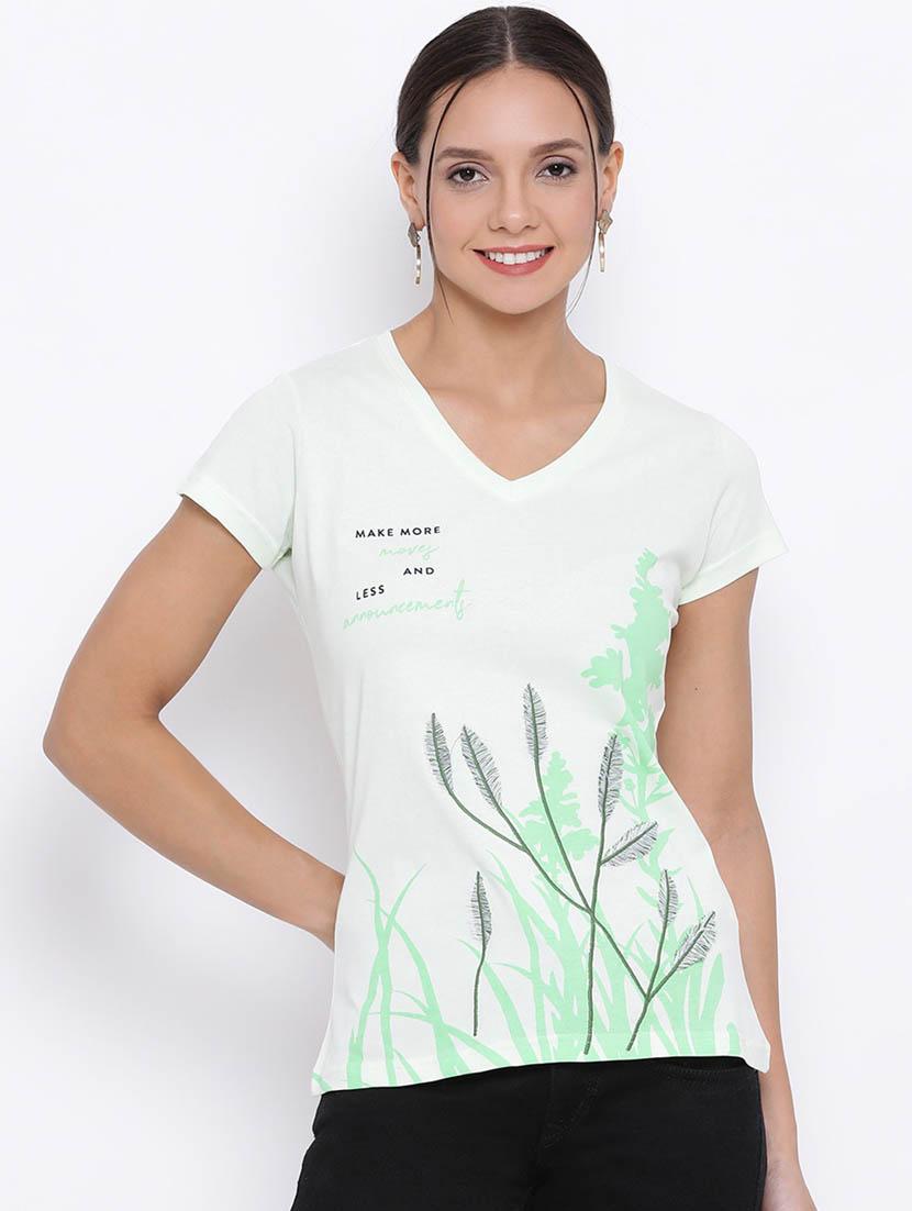 white printed regular t-shirt - 20298833 -  Zoom Image - 0