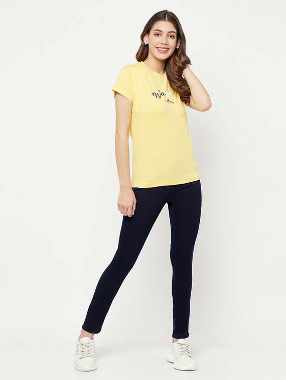 yellow typography regular t-shirt - 20298866 -  Standard Image - 4