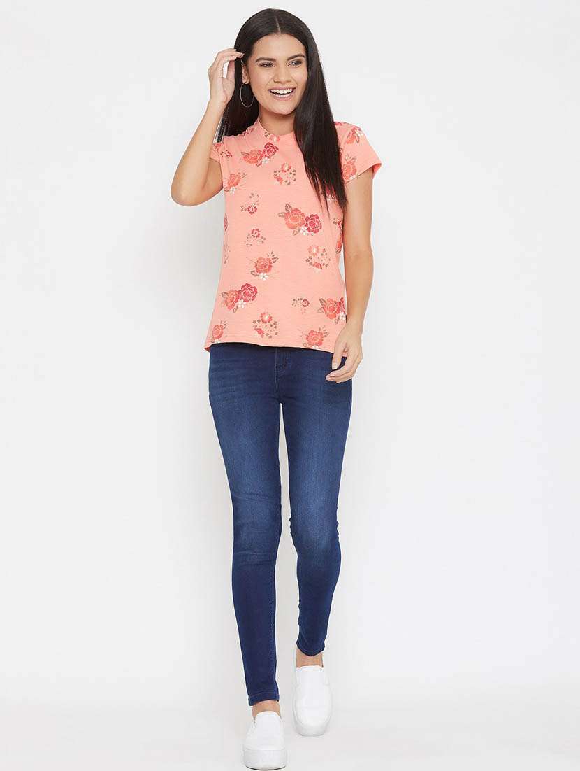peach floral regular t-shirt - 20298870 -  Standard Image - 4