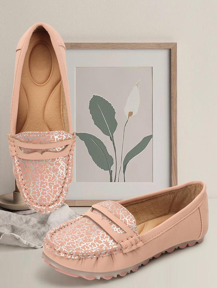 pink synthetic slip on loafers - 20298975 - Standard Image - 1