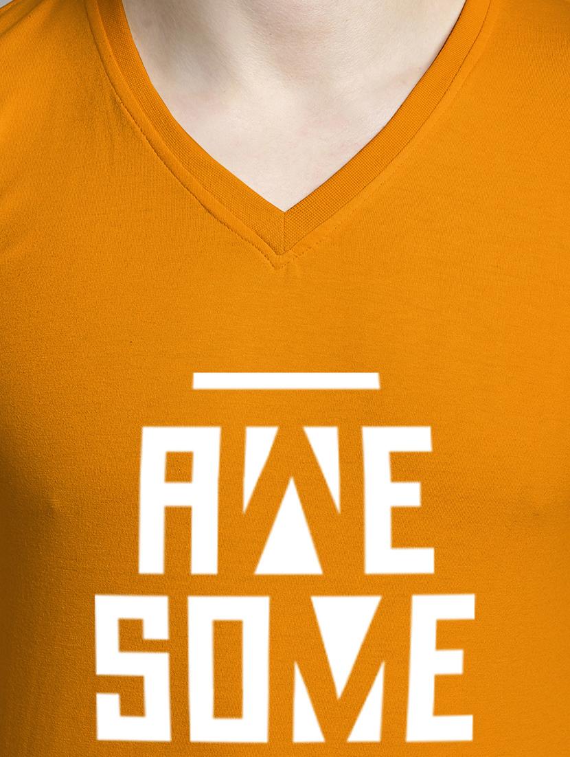 men typography print mustard cotton t-shirt - 20299030 - Standard Image - 4