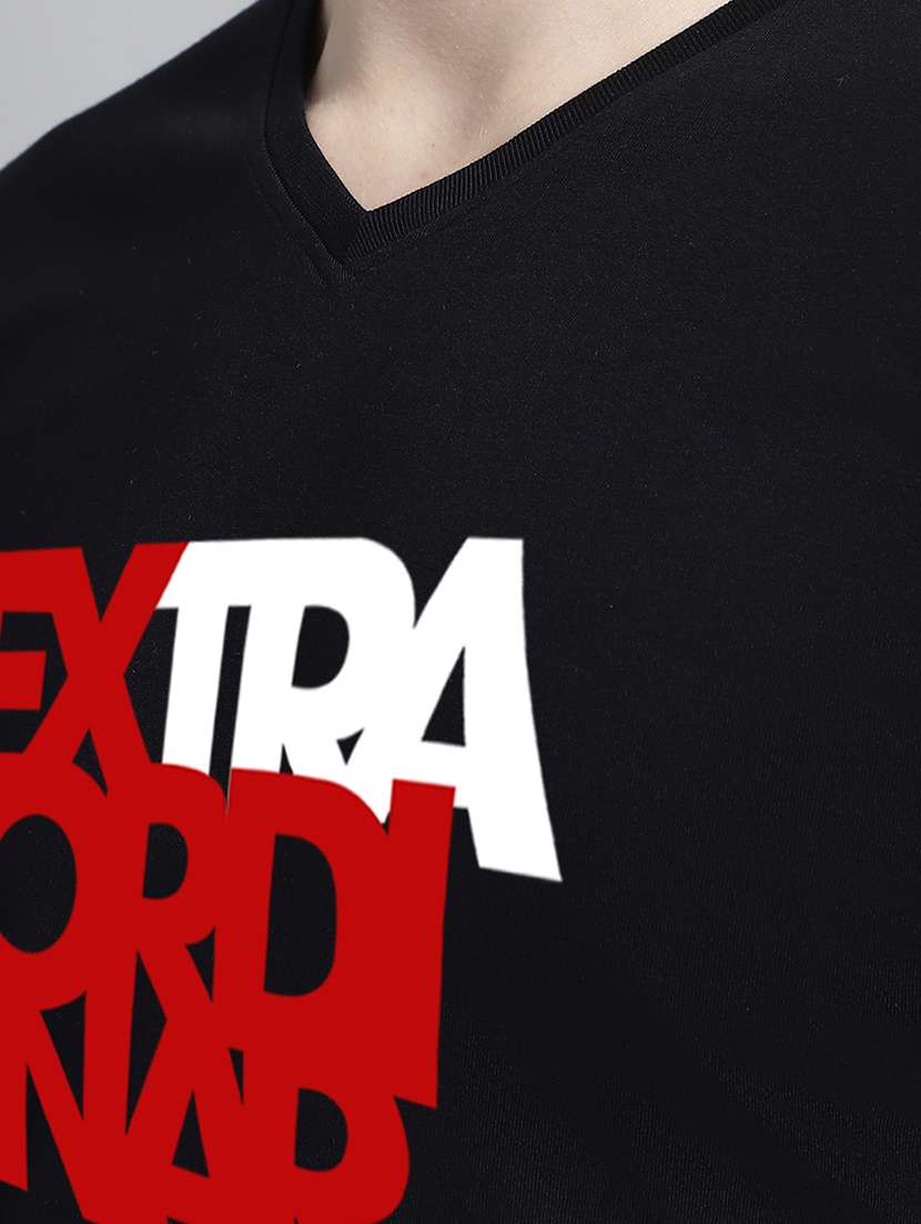 men black cotton chest print t-shirt - 20299045 -  Standard Image - 4