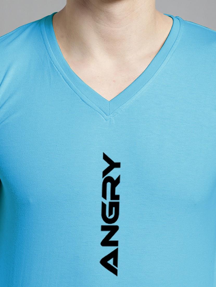 light blue cotton chest print tshirt - 20299084 - Standard Image - 4