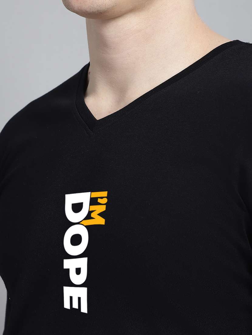 black cotton chest print tshirt - 20299088 -  Standard Image - 4