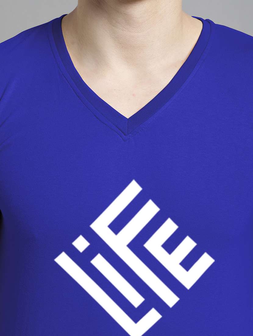 blue cotton front print tshirt - 20299111 -  Standard Image - 4