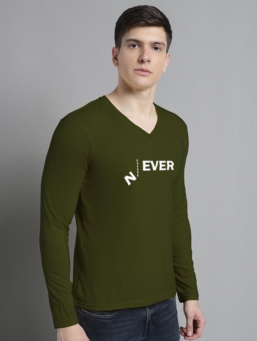 olive cotton chest print tshirt - 20299125 - Standard Image - 1