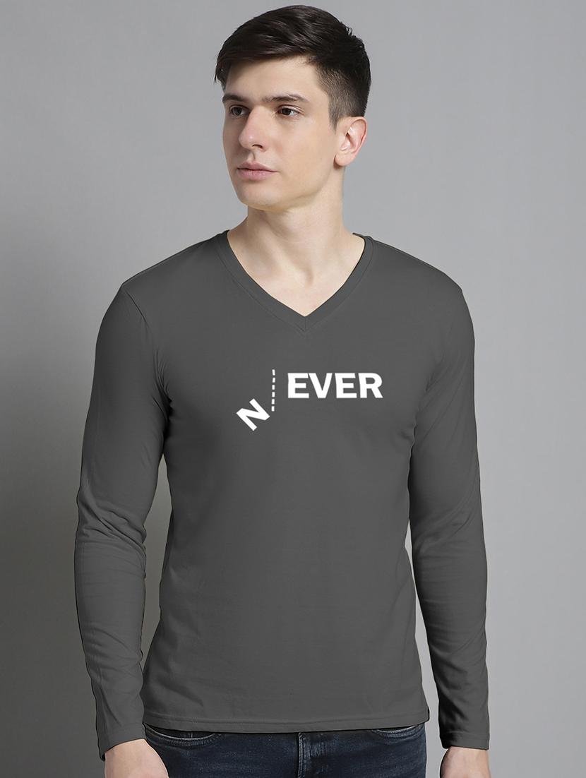 men grey cotton chest print t-shirt - 20299126 -  Zoom Image - 0