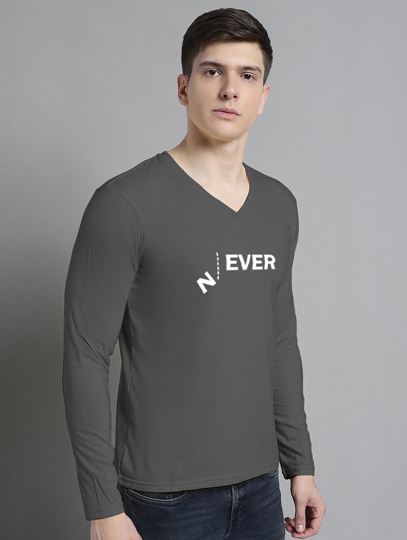 men grey cotton chest print t-shirt - 20299126 -  Standard Image - 1