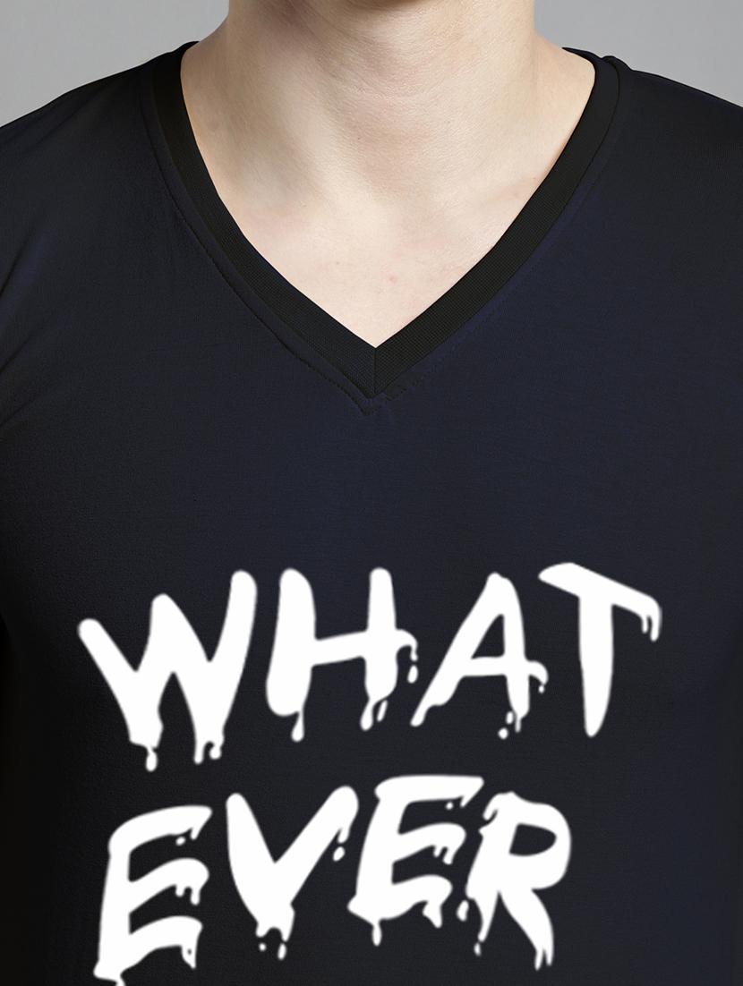 navy blue cotton chest print tshirt - 20299132 - Standard Image - 4