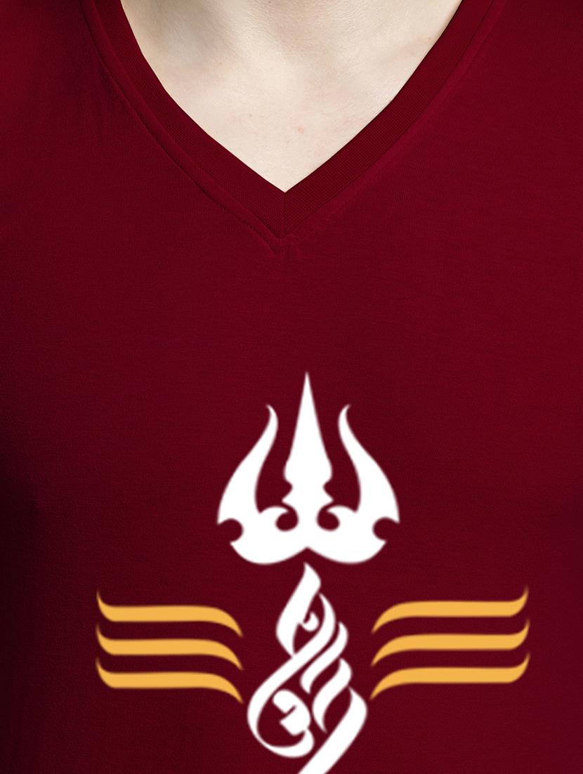 men maroon cotton chest print t-shirt - 20299145 - Standard Image - 4