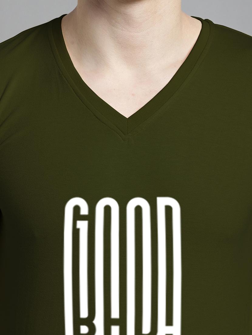 olive cotton front print tshirt - 20299156 - Standard Image - 4