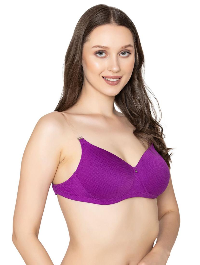 purple polyamide regular bra - 20299198 - Standard Image - 1