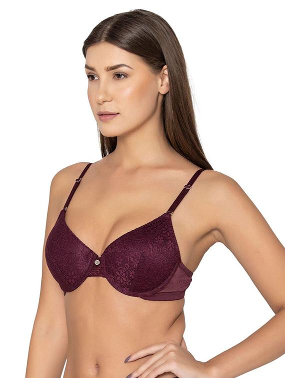 burgundy polyamide push up bra - 20299252 -  Standard Image - 1