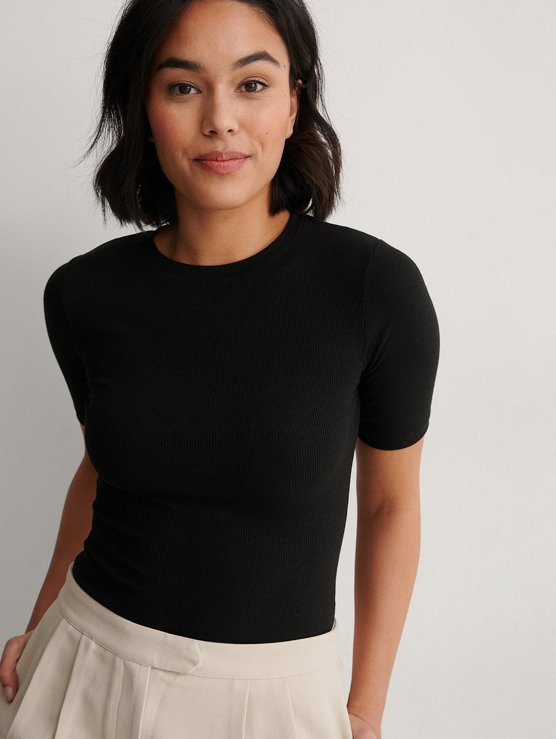 lack solid crew neck regular top - 20299453 - Standard Image - 1