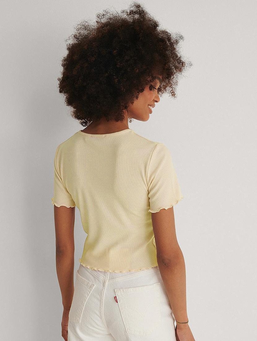 beige solid short sleeves regular top - 20299487 - Standard Image - 1