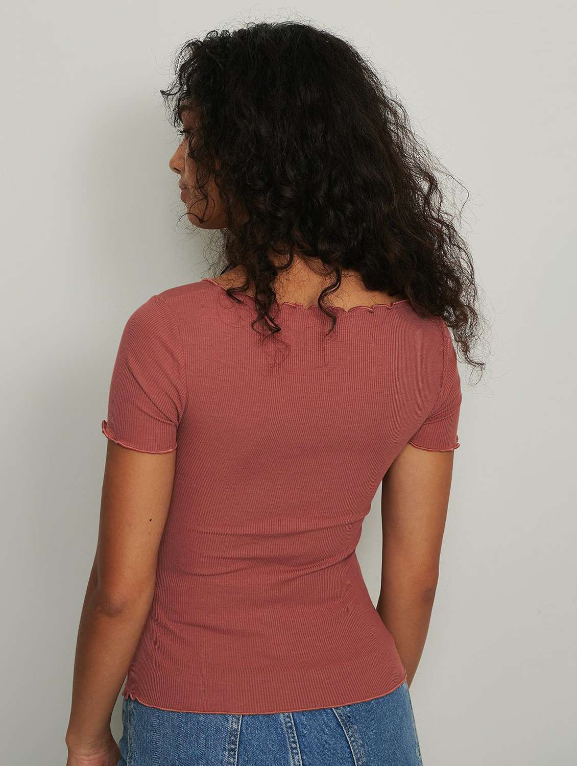 pink solid short sleeves regular top - 20299601 -  Standard Image - 1