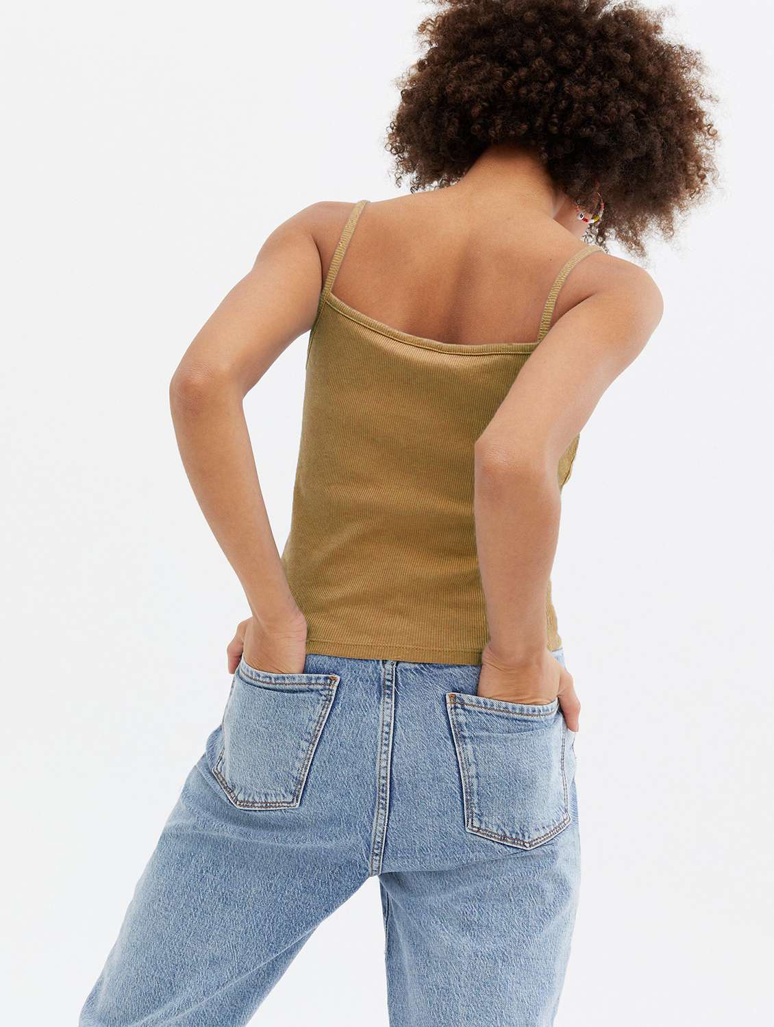 brown cotton blend camisole top - 20299613 -  Standard Image - 1