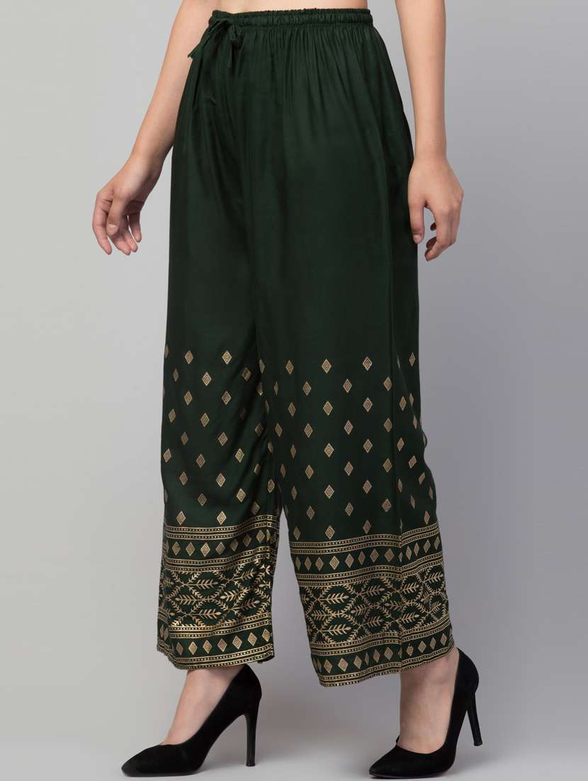 women block print viscose palazzo - 20300604 - Standard Image - 1