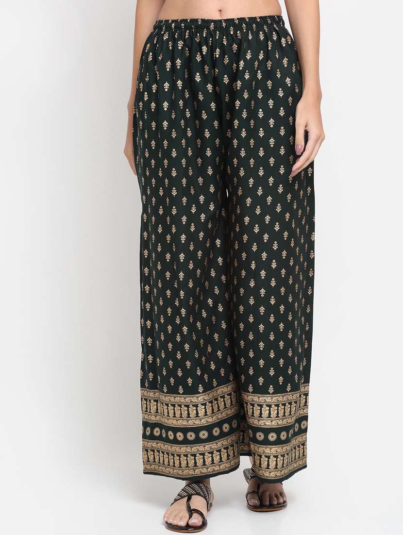 pack of 2 multi colored block print straight palazzo - 20300612 -  Standard Image - 1