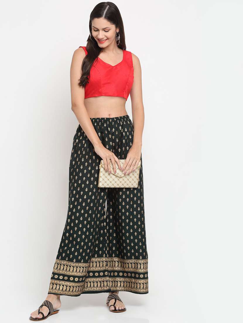 pack of 2 multi colored block print straight palazzo - 20300612 -  Standard Image - 4