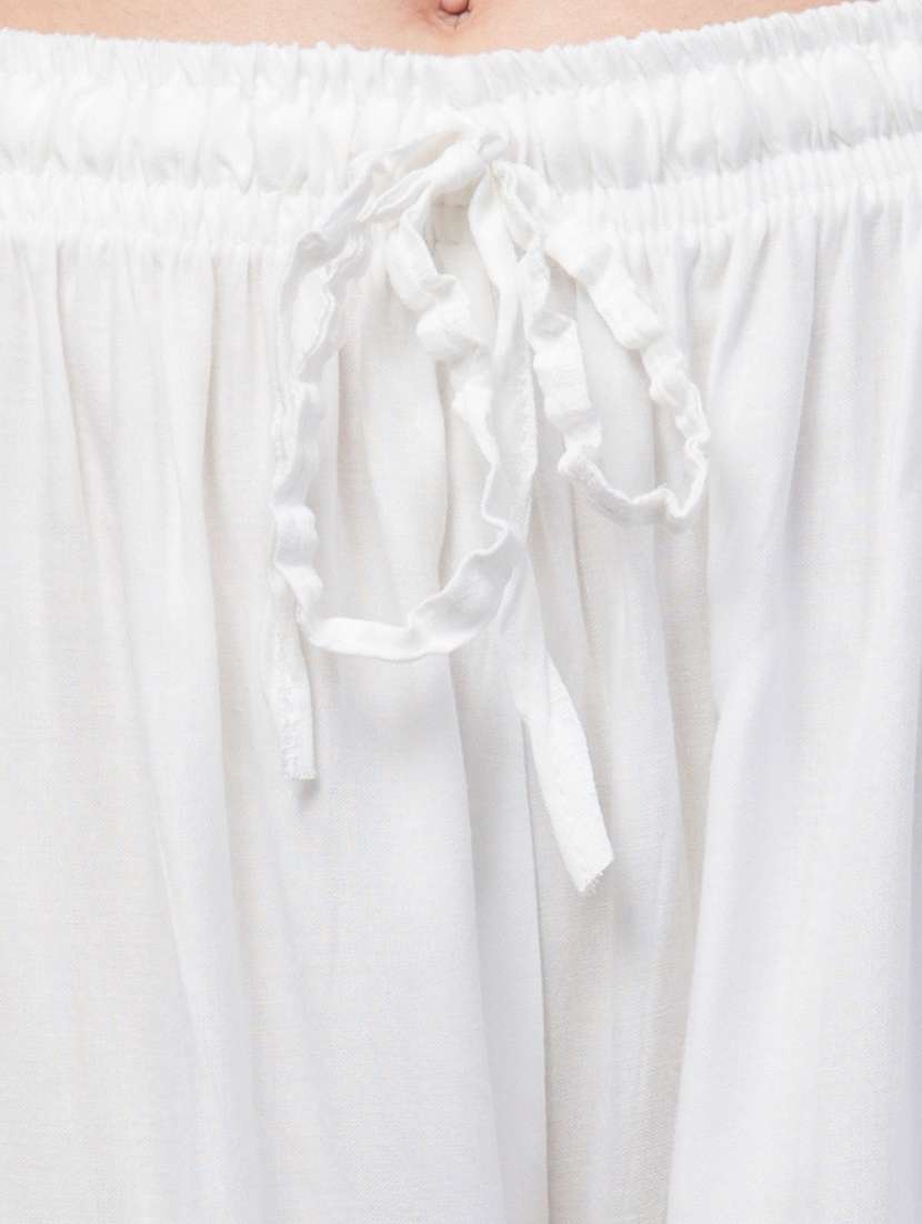 women mid rise solid flared palazzo - 20300616 -  Standard Image - 4