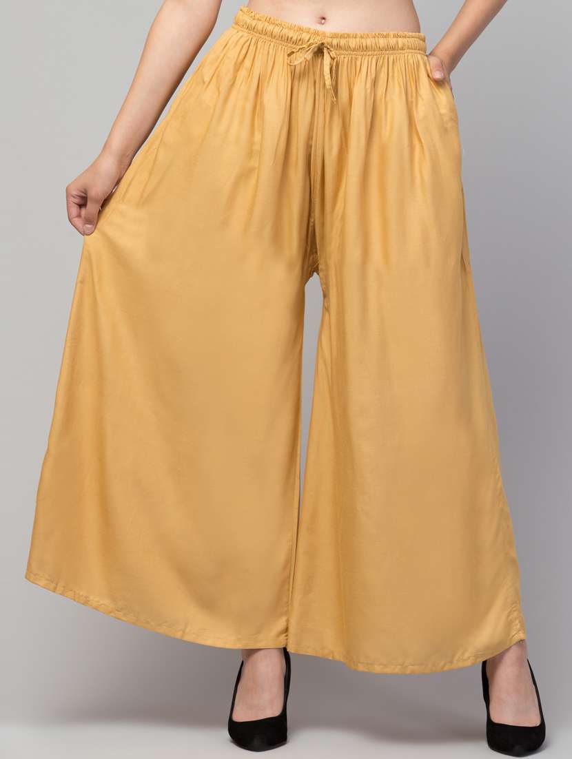 women mid rise solid flared palazzo - 20300619 -  Zoom Image - 0