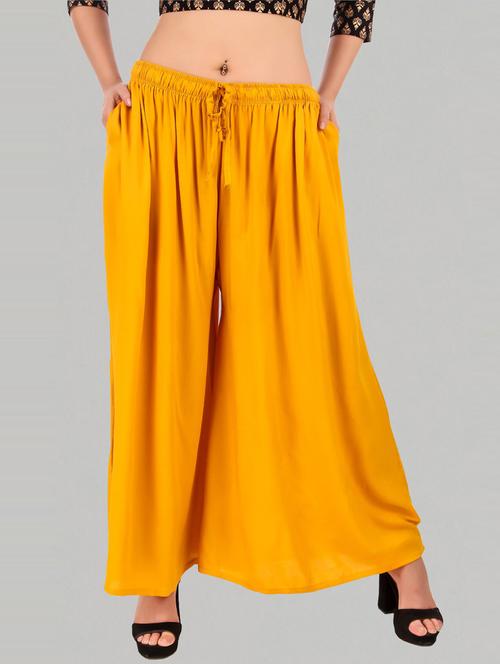 women mid rise solid flared palazzo - 20300622 -  Standard Image - 0