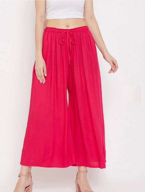 women mid rise solid flared palazzo - 20300624 -  Standard Image - 0