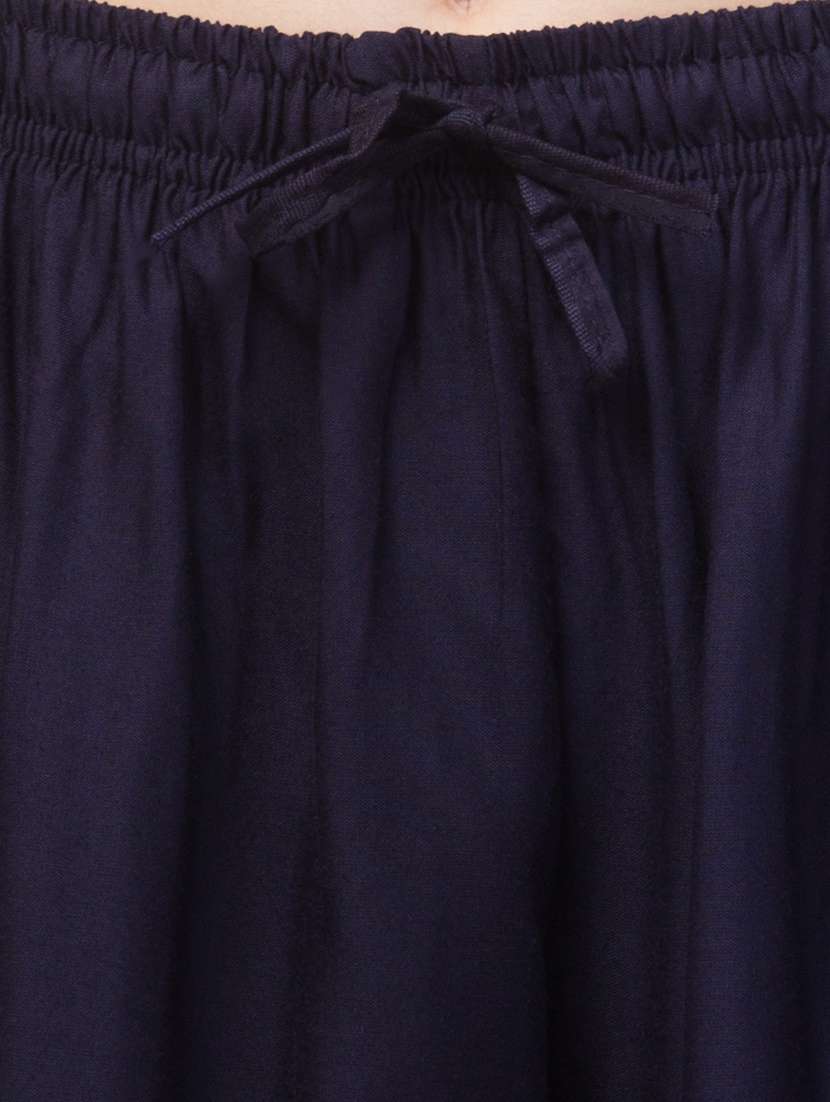 women mid rise solid flared palazzo - 20300627 -  Standard Image - 4