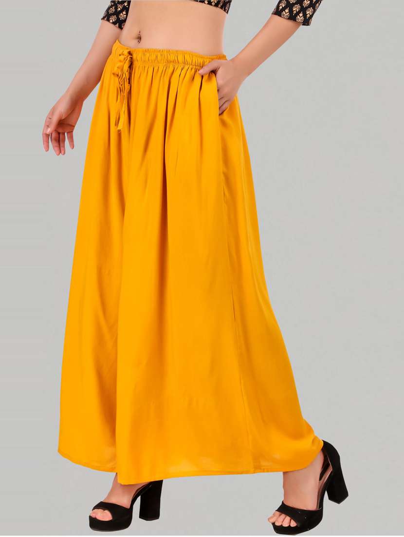 women mid rise solid flared palazzo - 20300628 -  Standard Image - 1