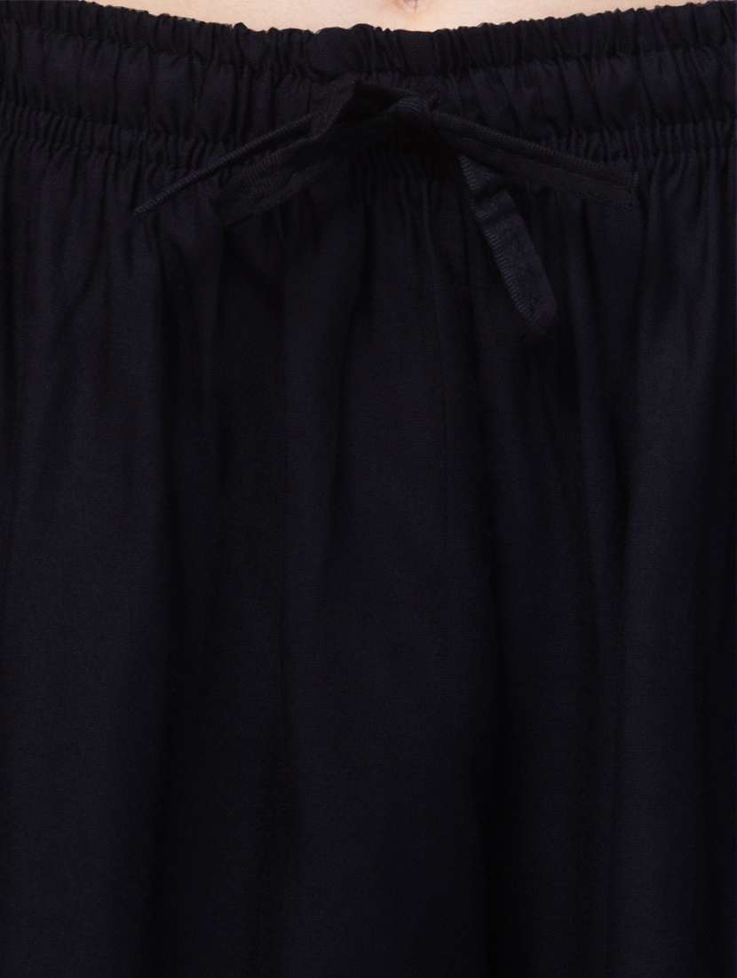 women mid rise solid flared palazzo - 20300630 -  Standard Image - 4