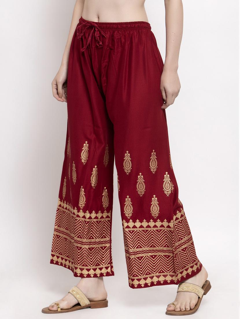 red bottom placement print palazzo - 20300643 - Standard Image - 1