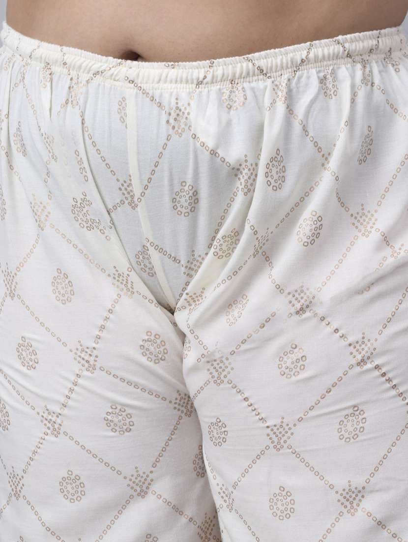 white foil printed palazzo - 20300648 -  Standard Image - 4