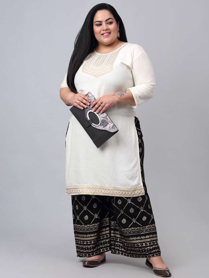 black printed palazzo - 20300649 -  Standard Image - 4