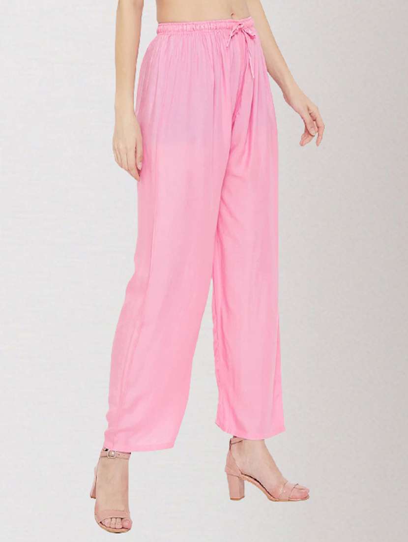 women mid rise solid flared palazzo - 20300662 -  Standard Image - 1