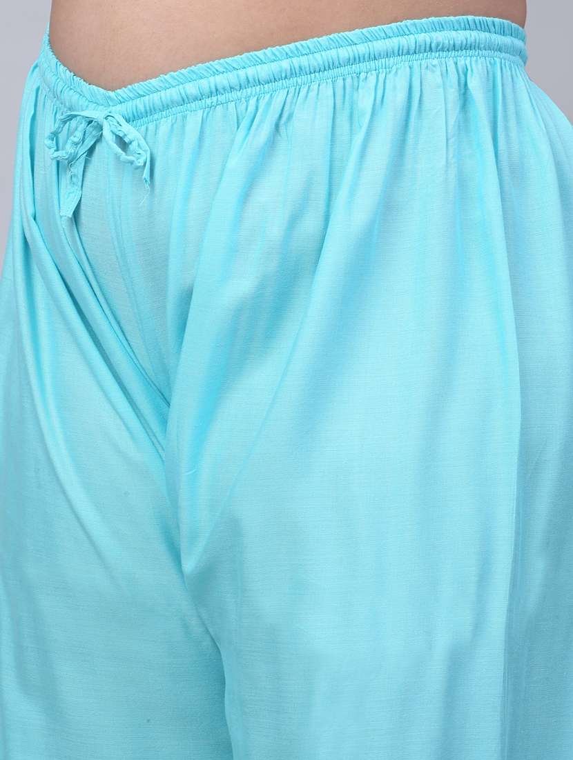 women mid rise solid flared palazzo - 20300670 -  Standard Image - 4