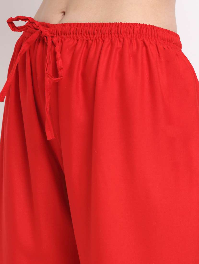 women mid rise solid flared palazzo - 20300674 -  Standard Image - 4