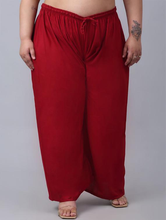 women pack of 2 solid flared palazzos - 20300681 - Standard Image - 1