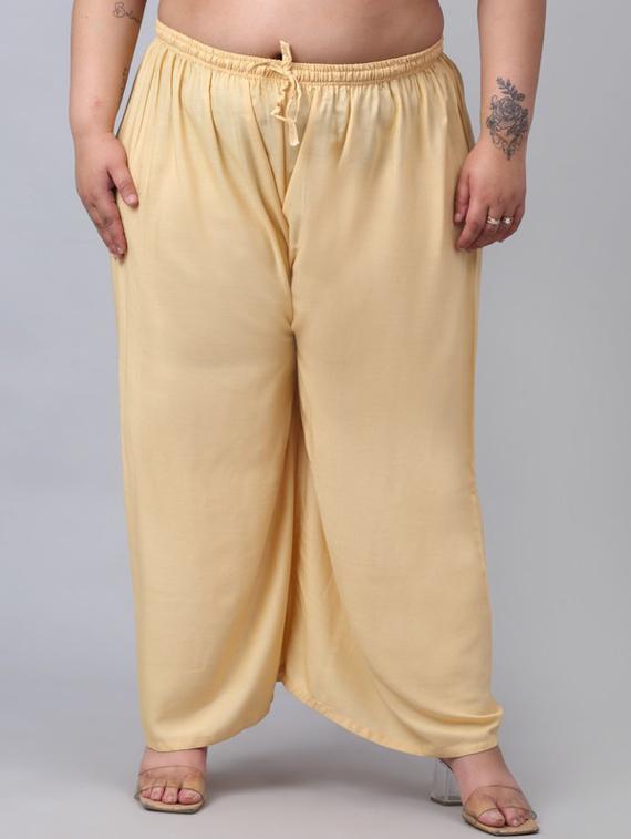 women mid rise solid flared palazzo - 20300685 - Zoom Image - 0