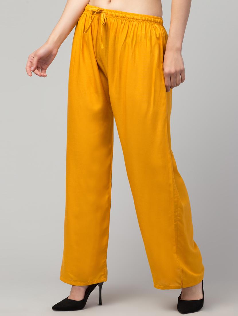 women mid rise solid flared palazzo - 20300699 - Standard Image - 1