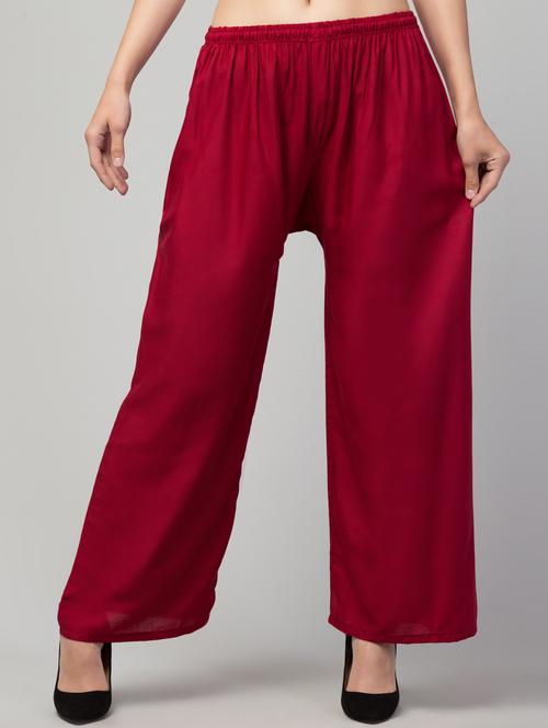 women mid rise solid flared palazzo - 20300702 - Standard Image - 0