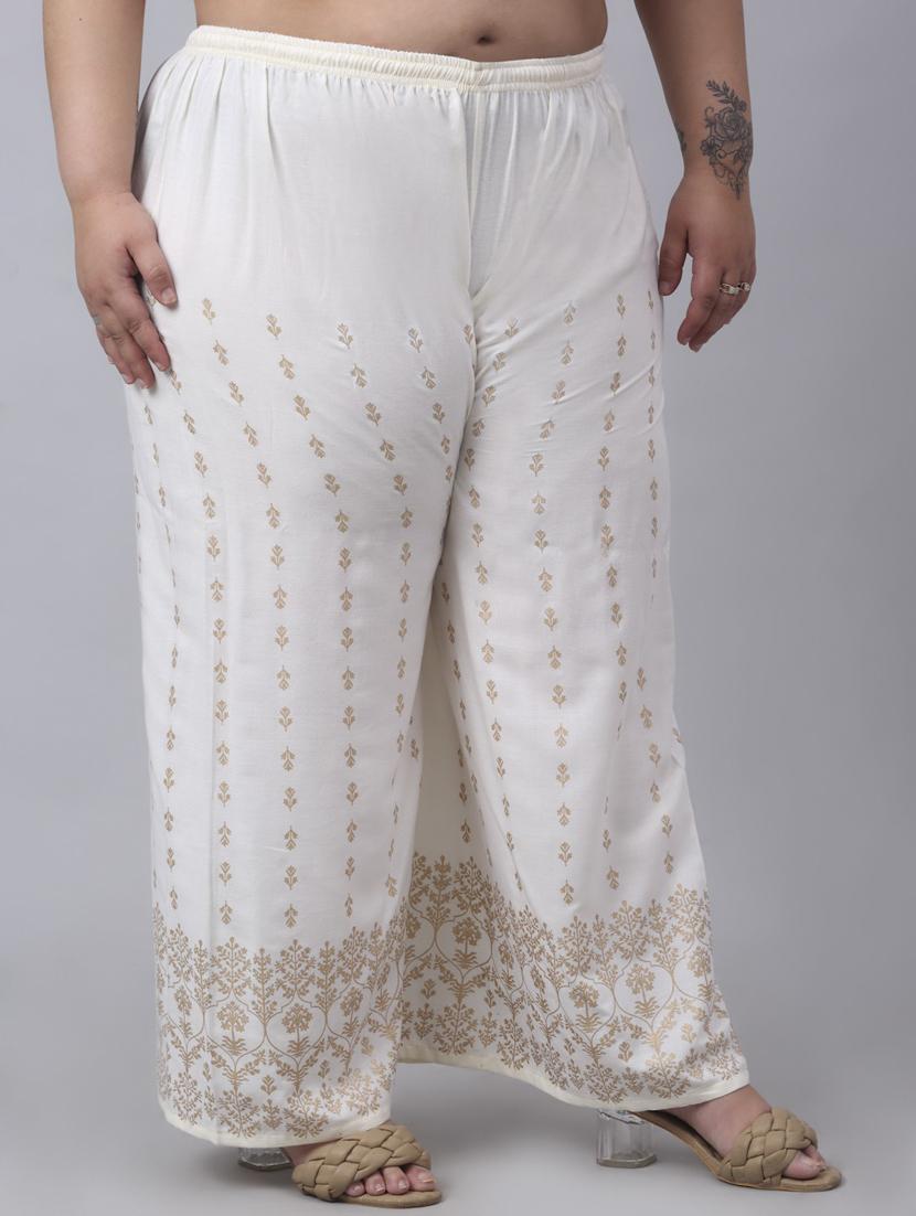 optic white bottom placement print palazzo - 20300711 - Standard Image - 1