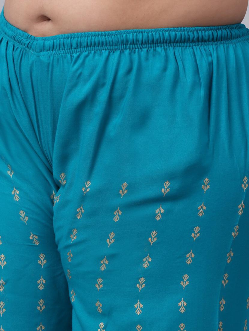 ai aqua bottom placement print palazzo - 20300712 - Standard Image - 4