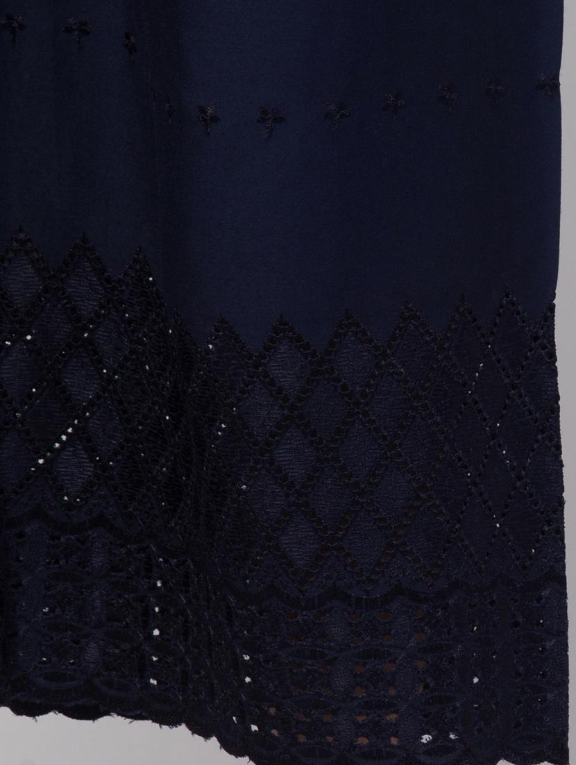 dark blue solid with work palazzo - 20300714 - Standard Image - 4
