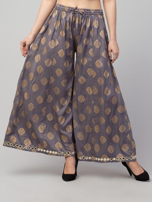 women floral print viscose palazzo - 20300737 - Standard Image - 0