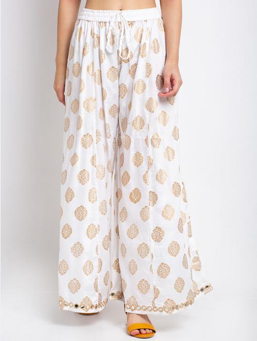 women floral print viscose palazzo - 20300747 - Standard Image - 0