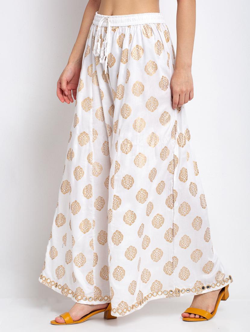 women floral print viscose palazzo - 20300747 - Standard Image - 1